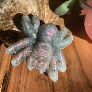 HQ Labradorite spider with pink flash 💖⚡️